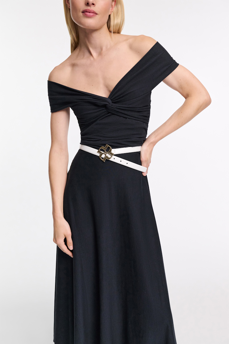 Dorothee Schumacher Dress with draped knot detail dark navy
