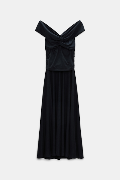 Dorothee Schumacher Dress with draped knot detail dark navy