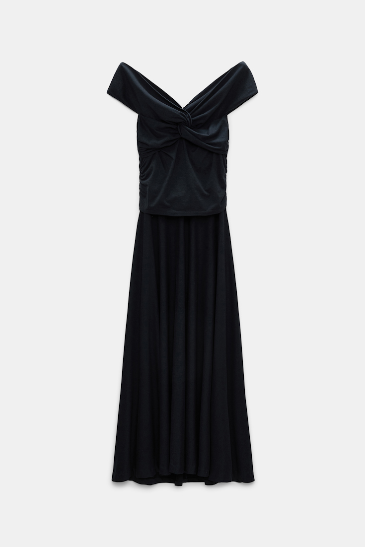 Dorothee Schumacher Dress with draped knot detail dark navy