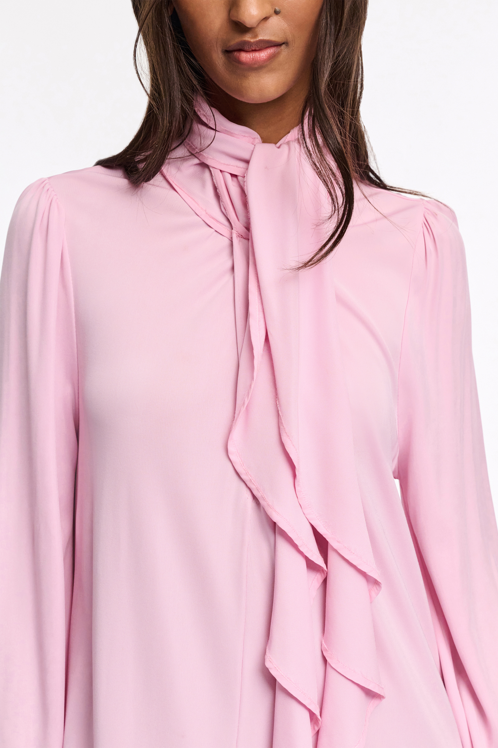 Dorothee Schumacher Crêpe-jersey dress with flounce scarf candy pink
