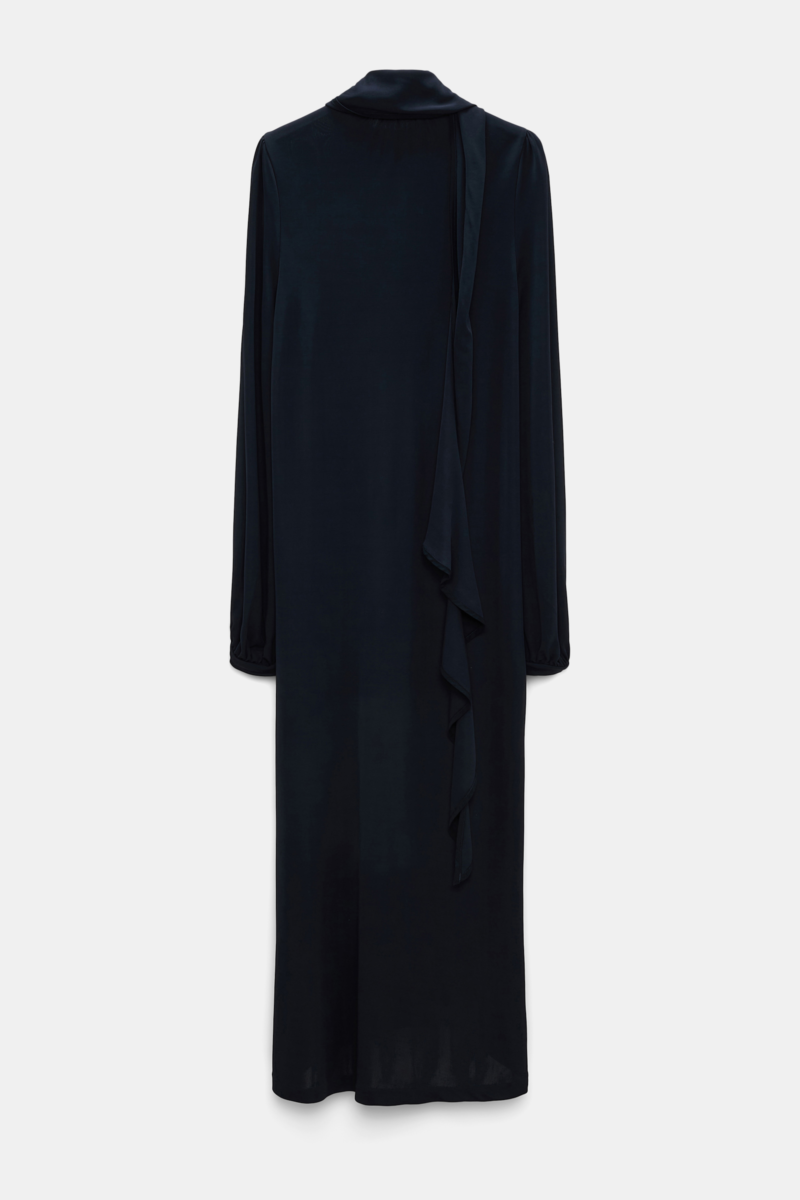 Dorothee Schumacher Kleid aus fließendem Crêpe-Jersey mit Volant dark navy