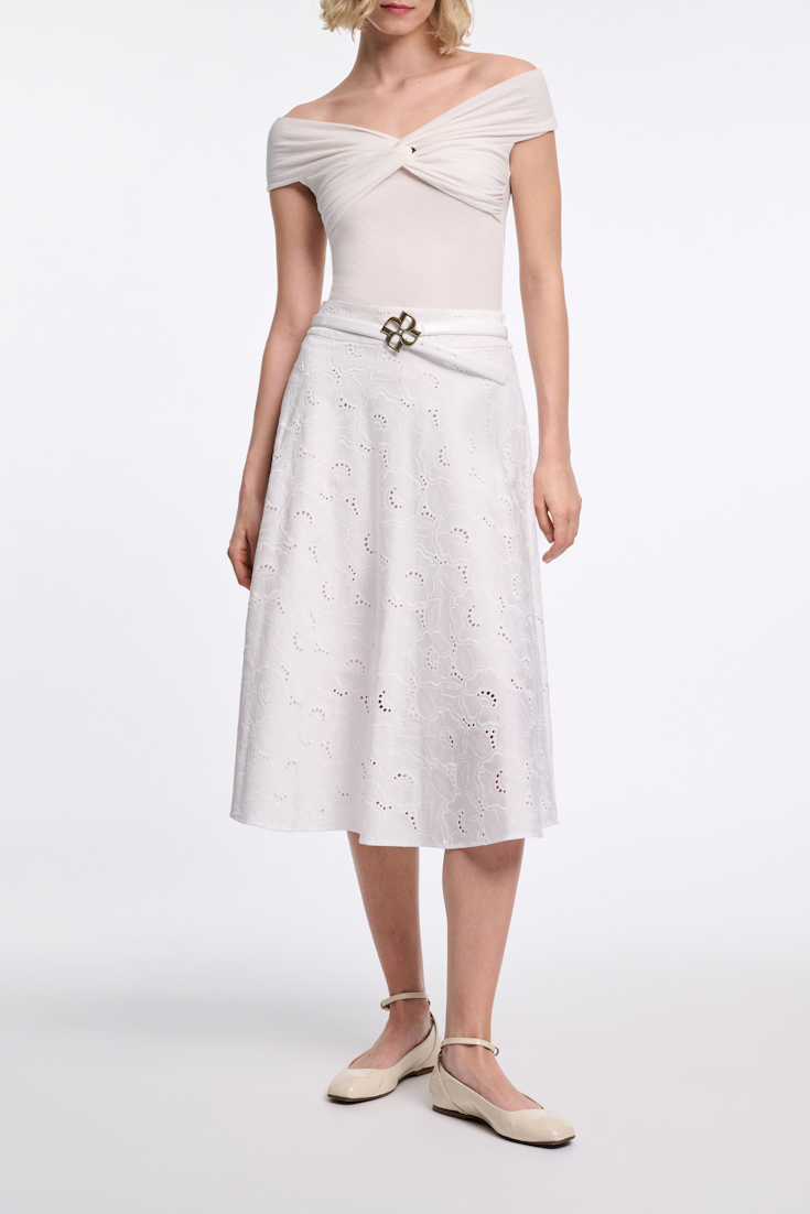Dorothee Schumacher Top with draped knot detail eggshell