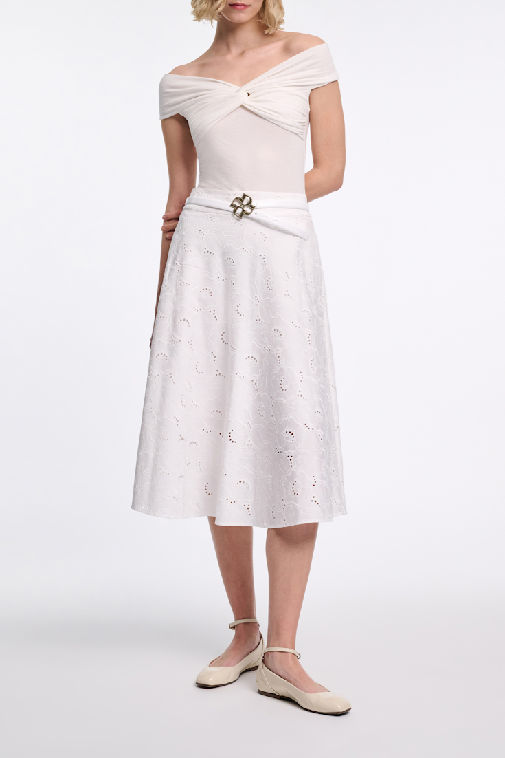 Dorothee Schumacher Top with draped knot detail eggshell
