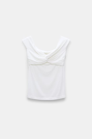 Dorothee Schumacher Top with draped knot detail eggshell