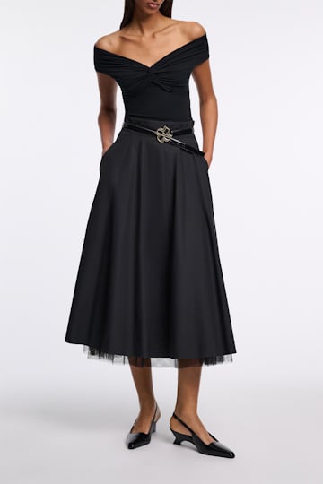 Dorothee Schumacher Top with draped knot detail pure black