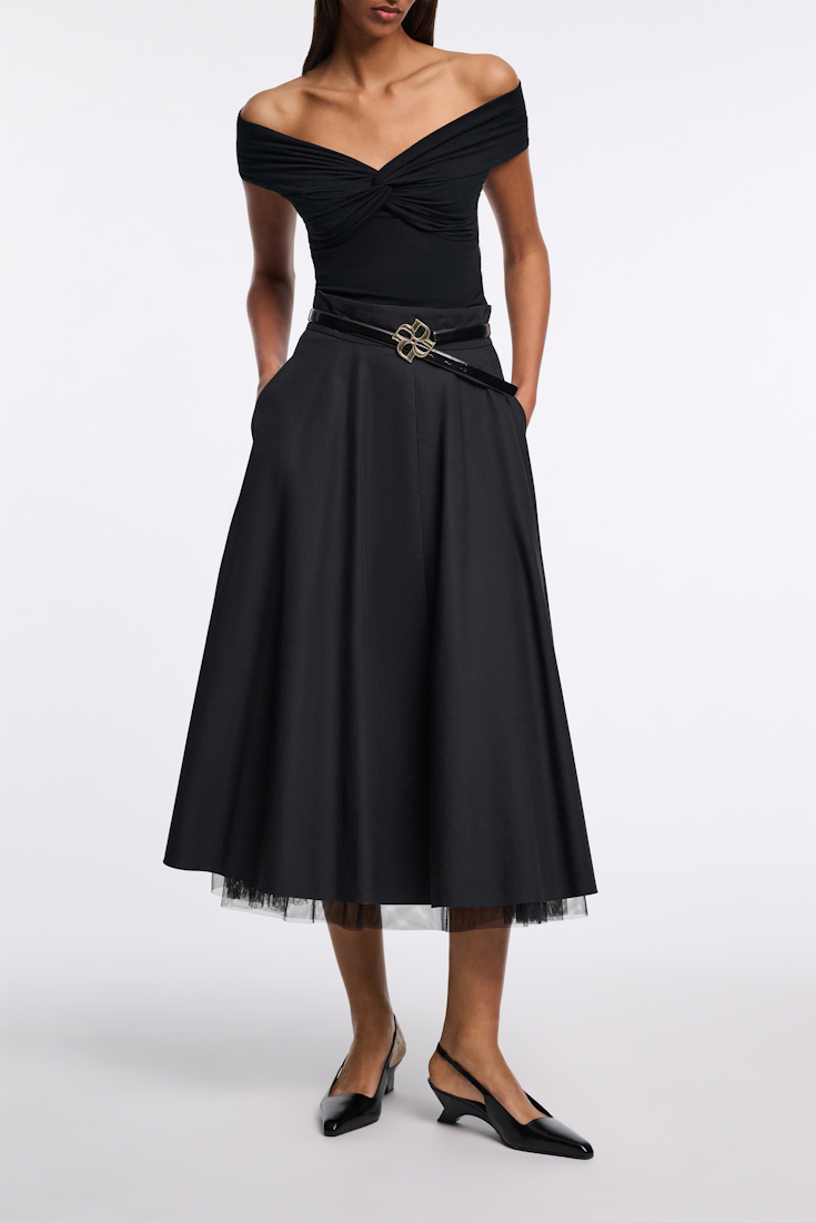 Dorothee Schumacher Top with draped knot detail pure black