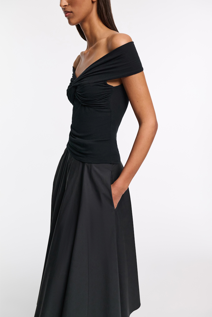 Dorothee Schumacher Top with draped knot detail pure black