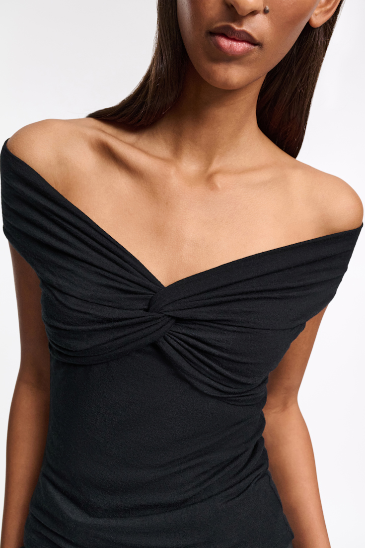 Dorothee Schumacher Top with draped knot detail pure black