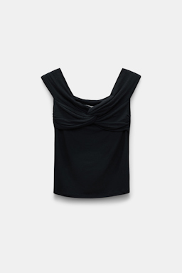 Dorothee Schumacher Top with draped knot detail pure black