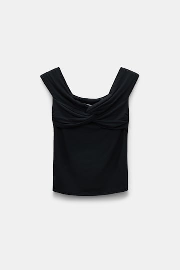 Dorothee Schumacher Top with draped knot detail pure black