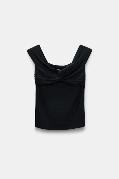 Dorothee Schumacher Top with draped knot detail pure black
