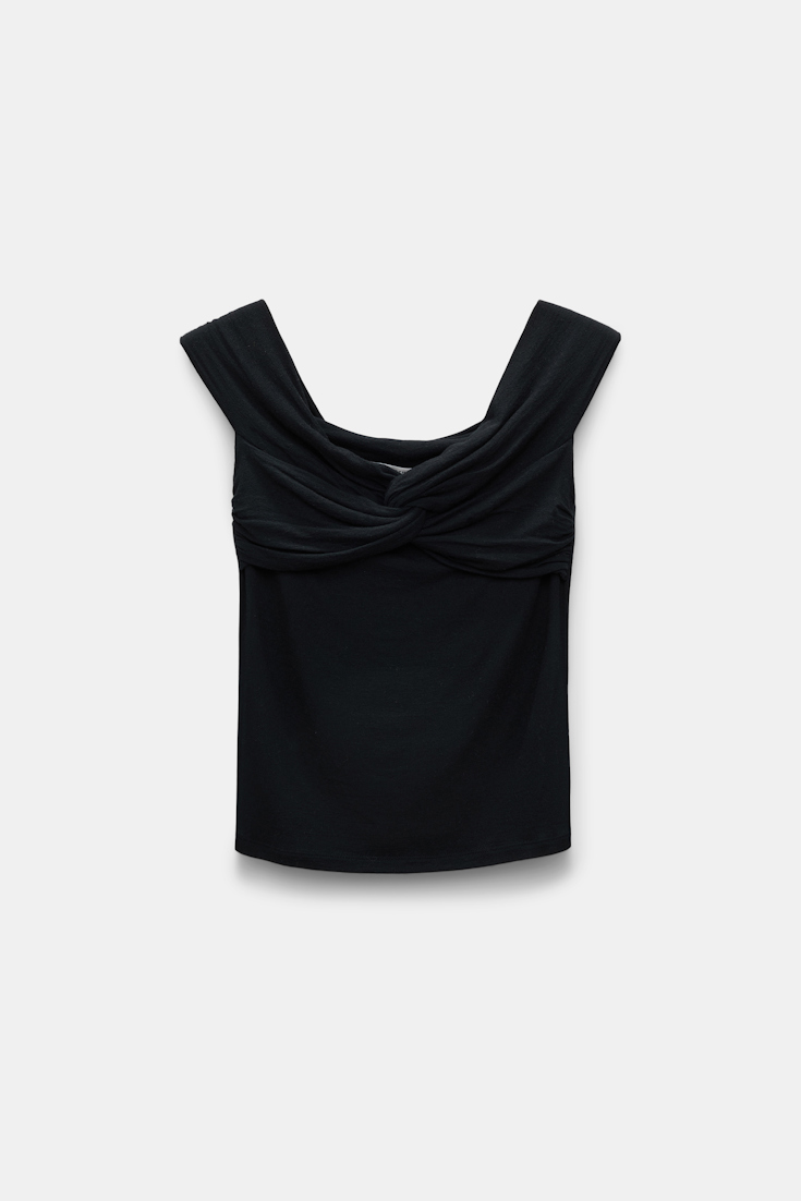 Dorothee Schumacher Top with draped knot detail pure black