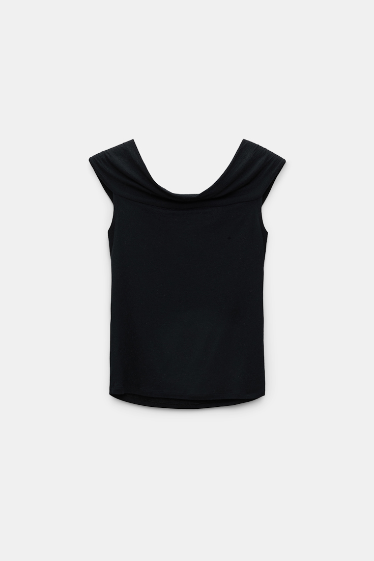 Dorothee Schumacher Top with draped knot detail pure black