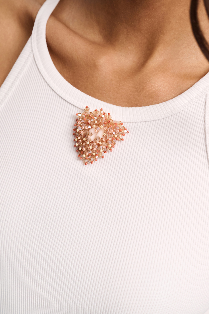 Dorothee Schumacher Tank top with embellished organza detail pure white