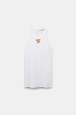 Dorothee Schumacher Tank top with embellished organza detail pure white