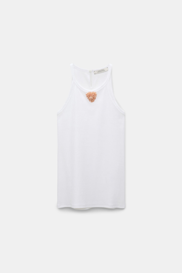 Dorothee Schumacher Tank top with embellished organza detail pure white