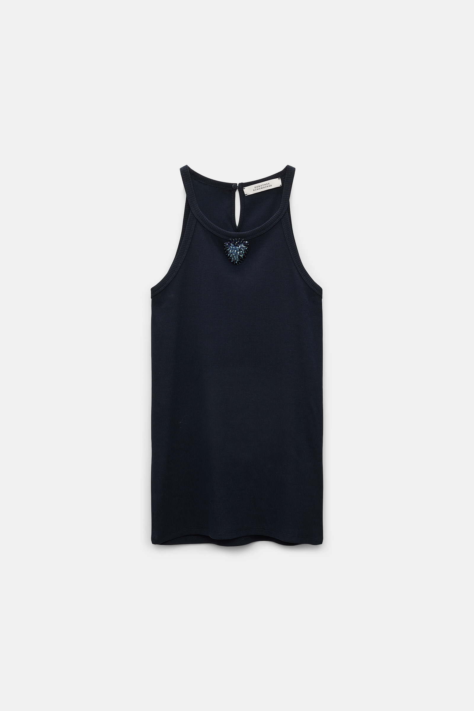 Dorothee Schumacher Tank top with embellished organza detail dark navy