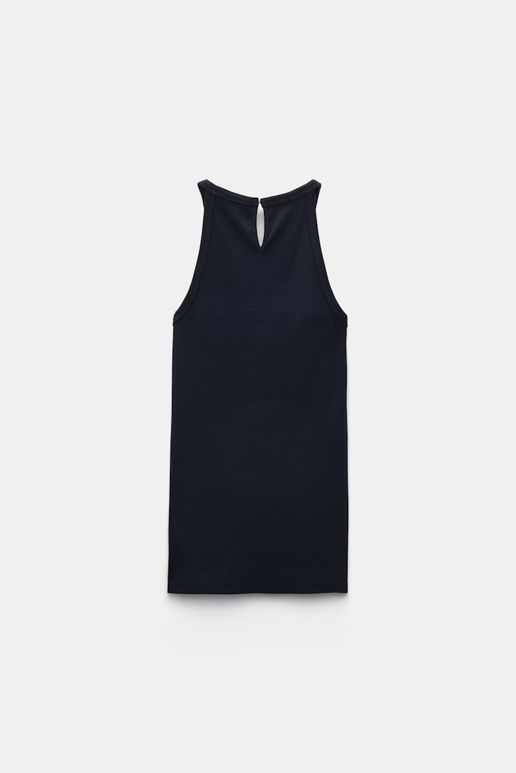 Dorothee Schumacher Tank top with embellished organza detail dark navy