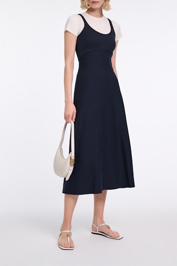 Dorothee Schumacher Fit and flare maxi dress dark navy