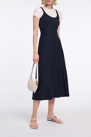 Dorothee Schumacher Maxikleid in Ripp-Optik dark navy