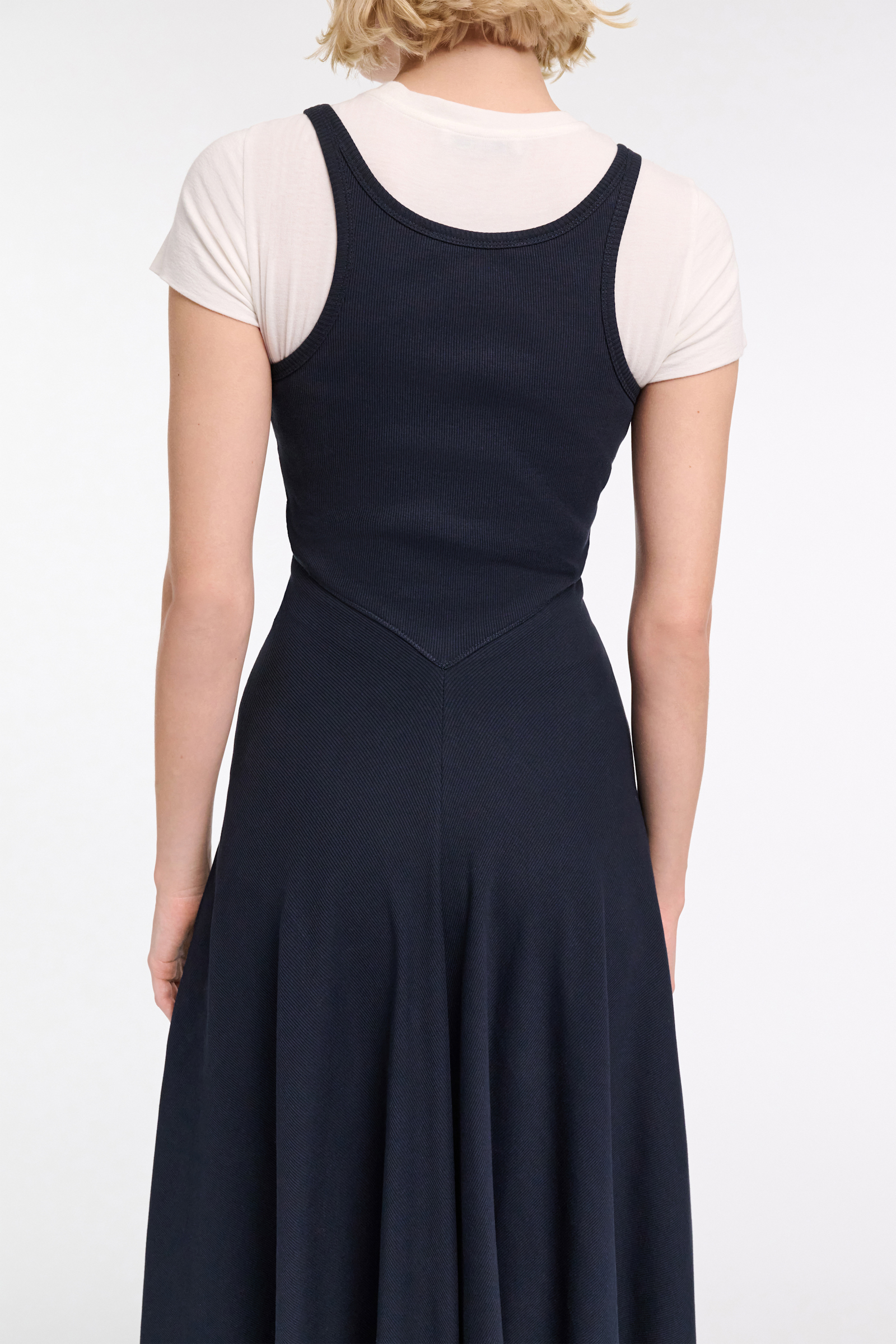 Dorothee Schumacher Maxikleid in Ripp-Optik dark navy
