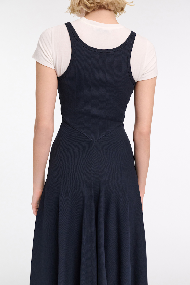 Dorothee Schumacher Maxikleid in Ripp-Optik dark navy