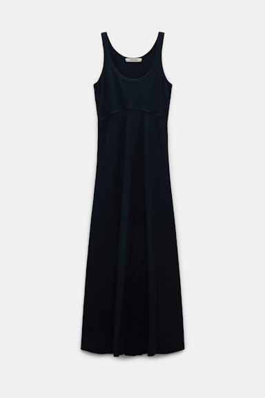 Dorothee Schumacher Maxikleid in Ripp-Optik dark navy