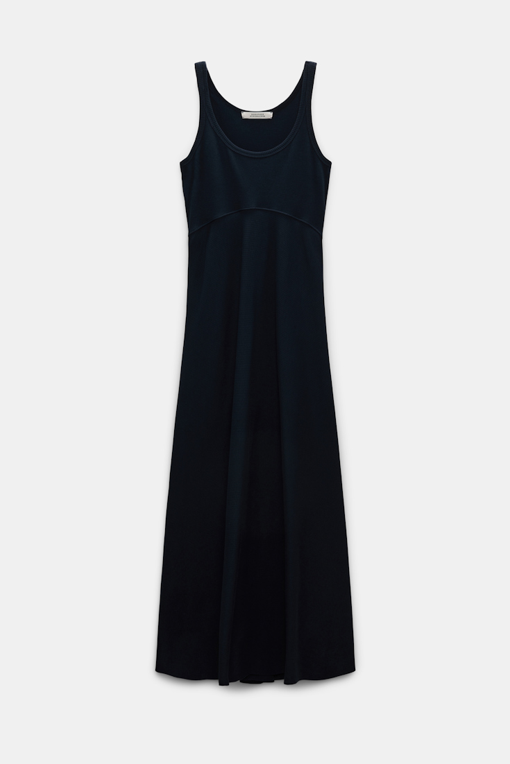 Dorothee Schumacher Maxikleid in Ripp-Optik dark navy