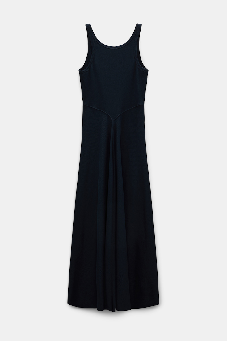 Dorothee Schumacher Maxikleid in Ripp-Optik dark navy