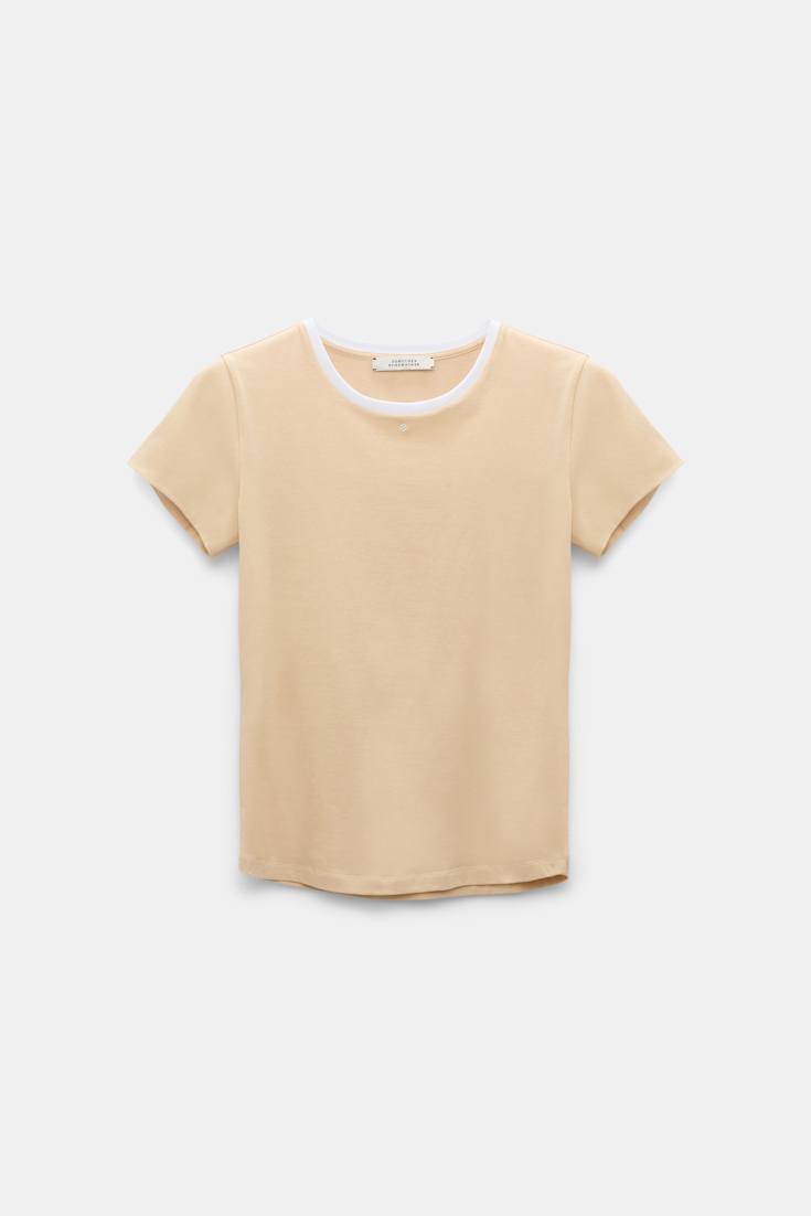 Dorothee Schumacher T-shirt with D-rose embellishment baby camel