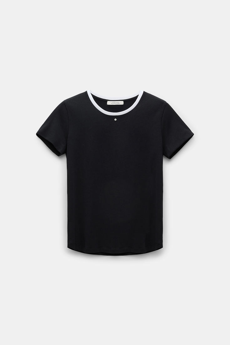 Dorothee Schumacher T-shirt with D-rose embellishment pure black