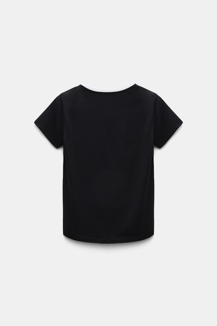 Dorothee Schumacher T-shirt with D-rose embellishment pure black