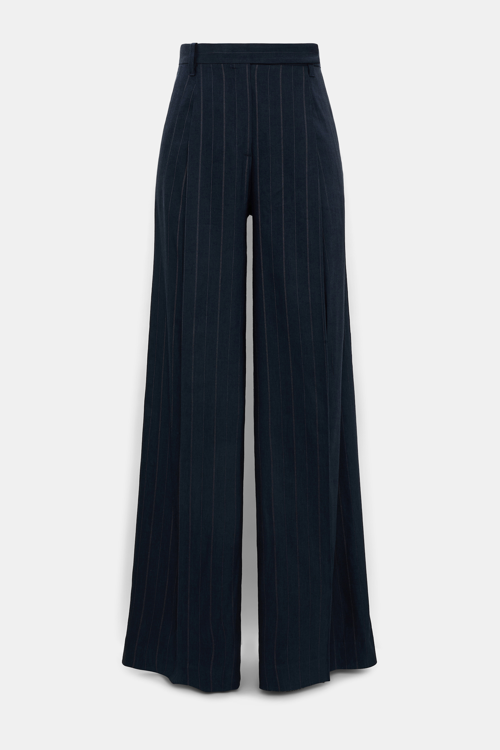 Dorothee Schumacher Pleated pinstripe pants blue night
