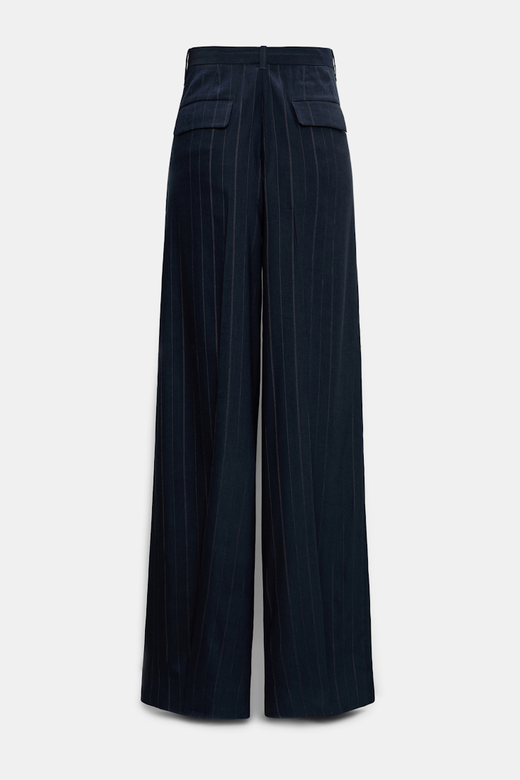 Dorothee Schumacher Pleated pinstripe pants blue night