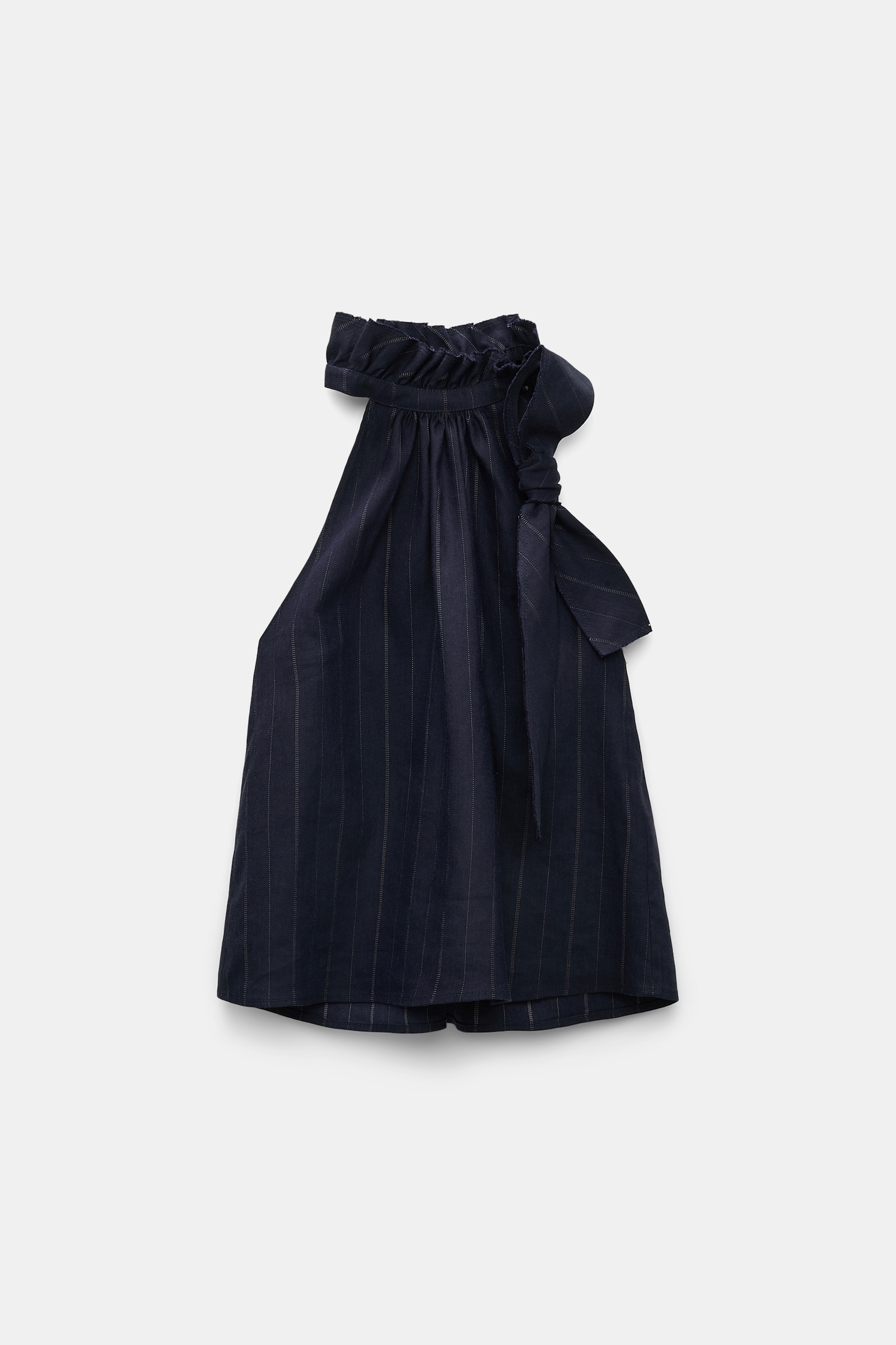 Dorothee Schumacher Pinstripe shell with bow detail blue night