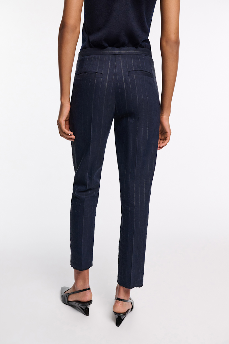 Dorothee Schumacher Slim cropped pinstripe pants blue night