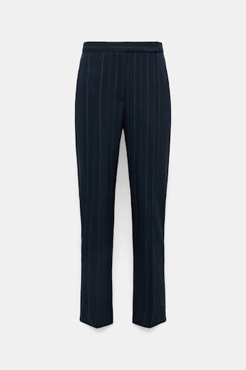 Dorothee Schumacher Slim cropped pinstripe pants blue night