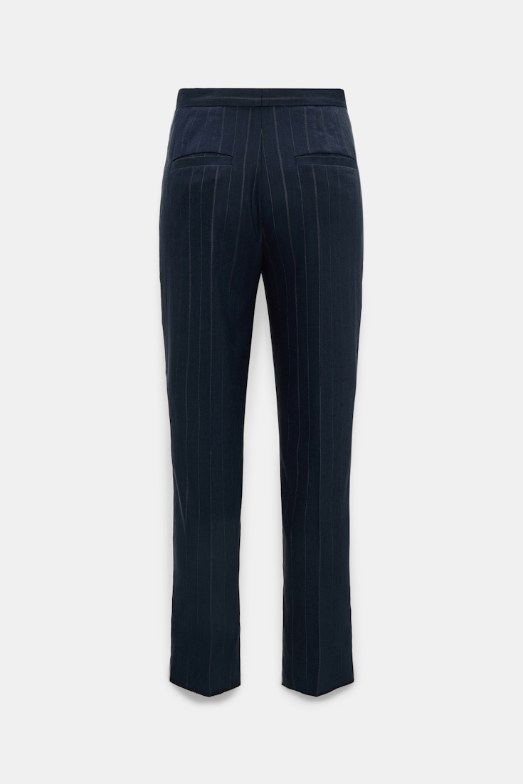 Dorothee Schumacher Slim cropped pinstripe pants blue night