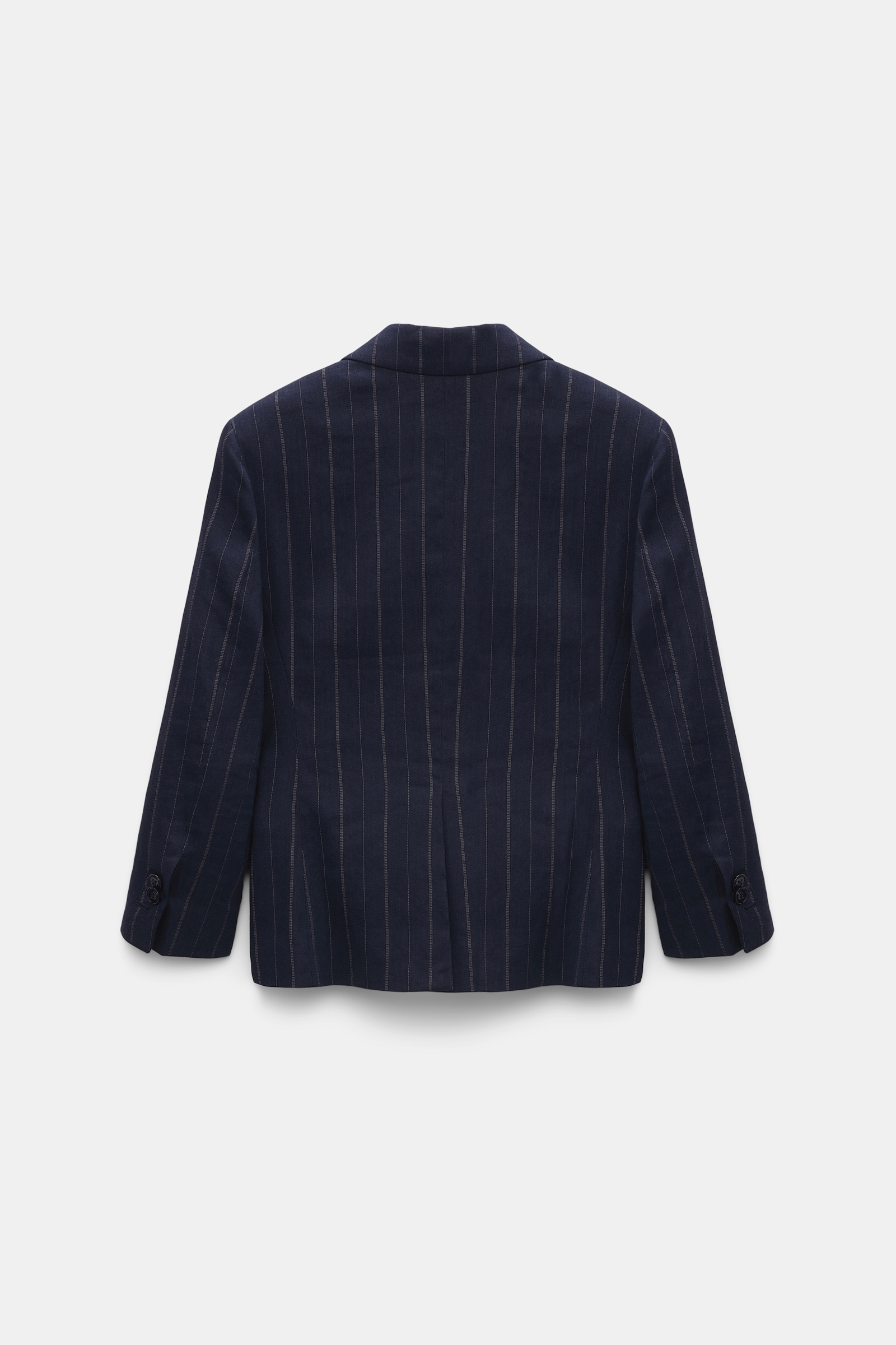 Dorothee Schumacher Cropped sleeve pinstripe blazer blue night