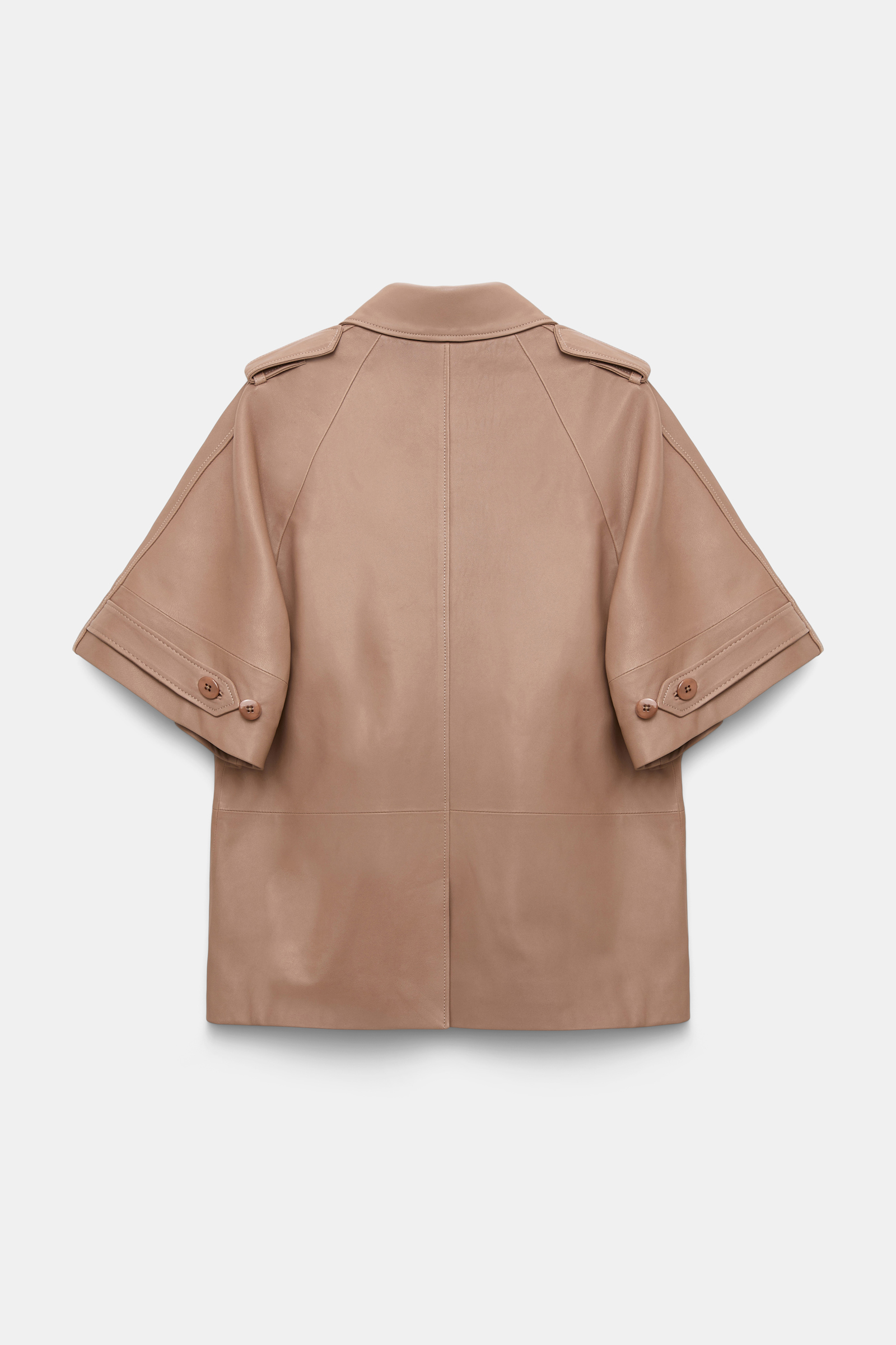 Dorothee Schumacher 3/4-sleeve lambskin trench coat tan