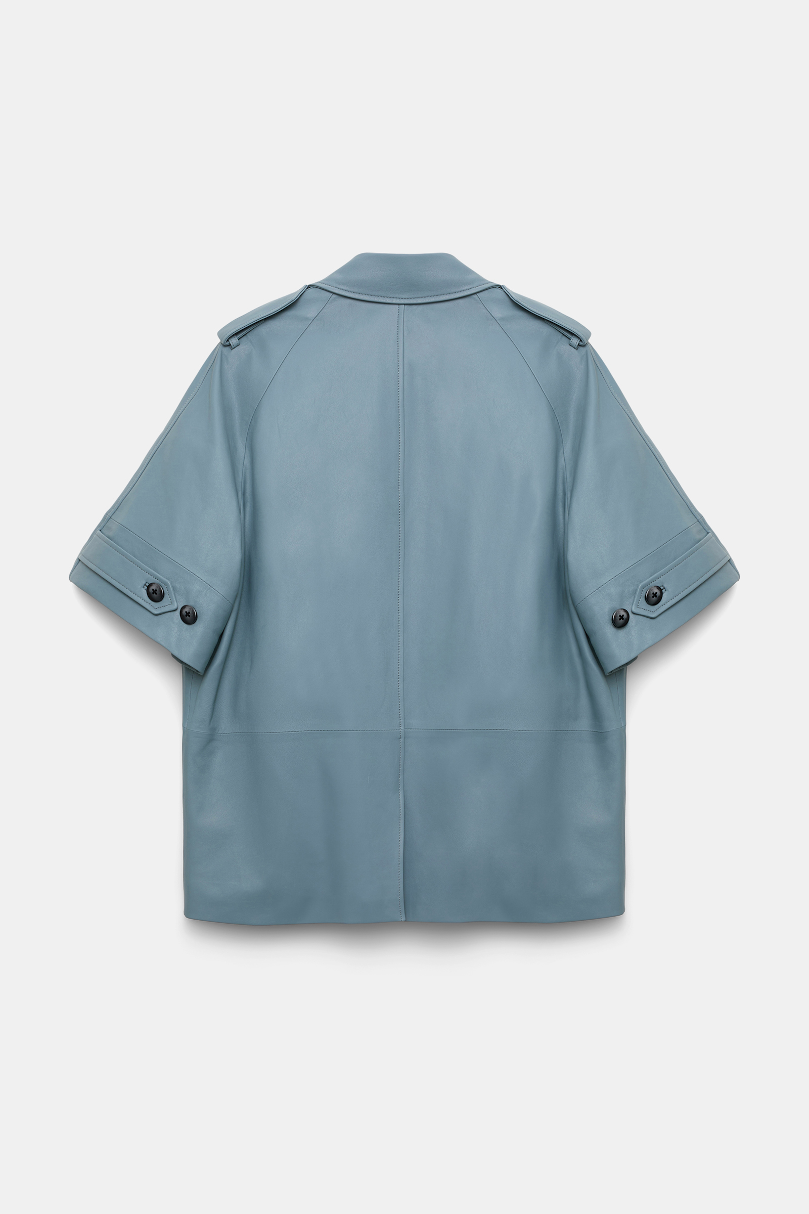 Dorothee Schumacher 3/4-sleeve lambskin trench coat malachite