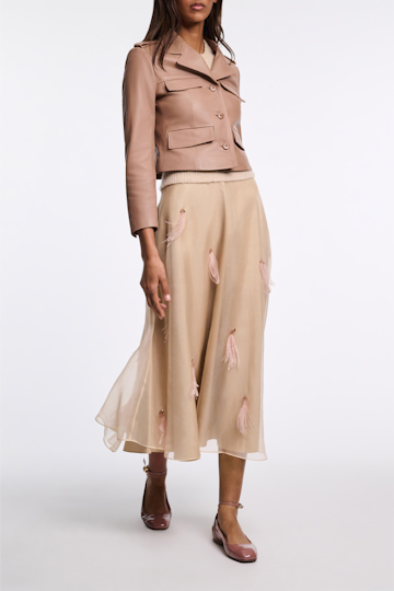 Dorothee Schumacher Cropped lambskin jacket tan