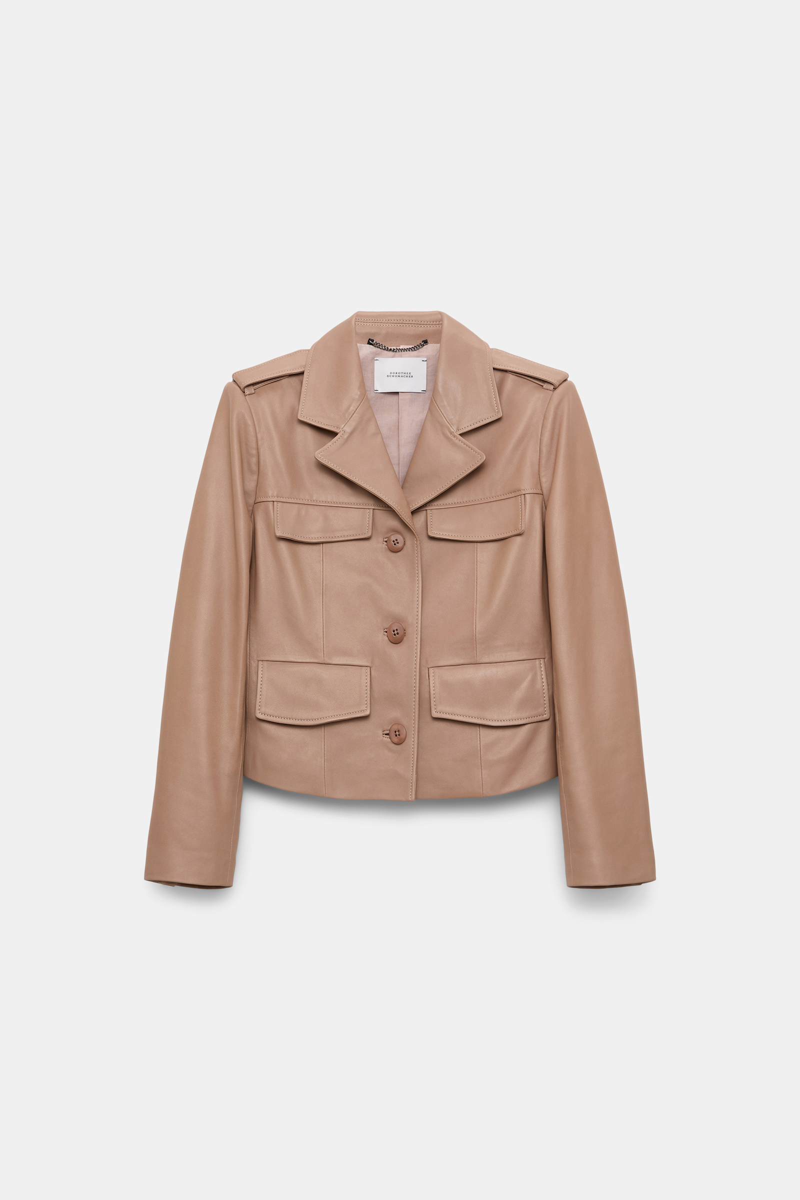 Dorothee Schumacher Cropped lambskin jacket tan