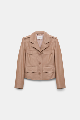 Dorothee Schumacher Cropped lambskin jacket tan