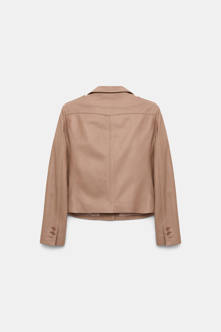 Dorothee Schumacher Cropped lambskin jacket tan