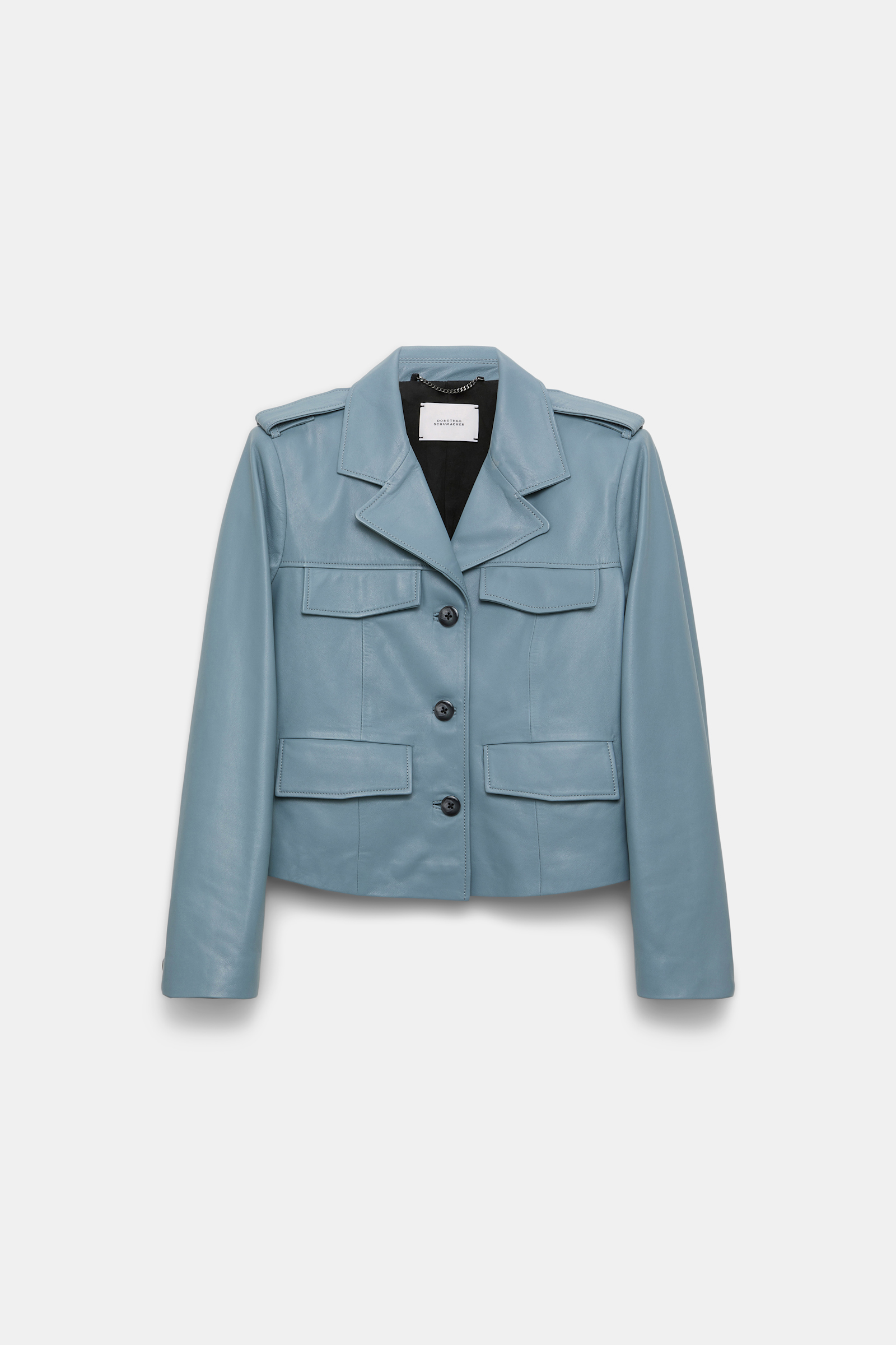 Dorothee Schumacher Cropped lambskin jacket malachite