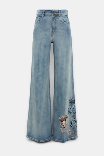 Dorothee Schumacher Jeans with floral embroidery marble blue