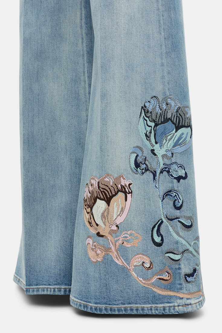 Dorothee Schumacher Jeans with floral embroidery marble blue
