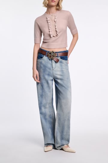 Dorothee Schumacher Two-tone baggy jeans marble blue
