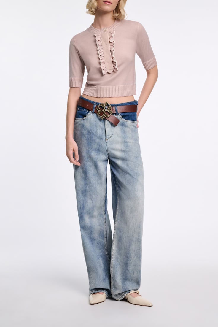 Dorothee Schumacher Baggy Jeans mit zweifarbigem cloudy Wash marble blue